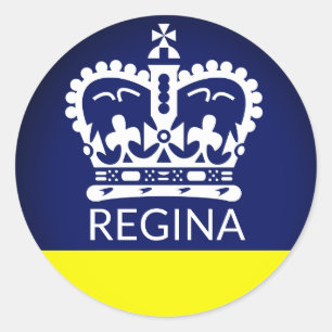 Flagga Regina, Saskatchewan Runt Klistermärke