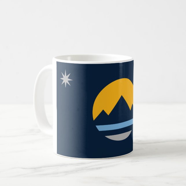 Flagga Reno (Nevada City) Kaffemugg (Framsida vänster)
