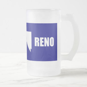 Flagga Reno, Nevada Frosted Glass Beer Mugg