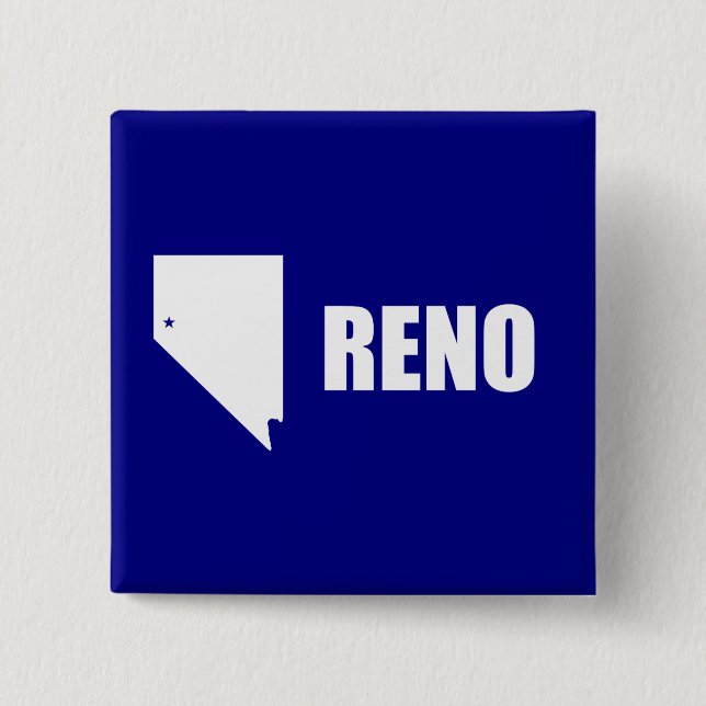Flagga Reno, Nevada Pinback Button Knapp (Framsida)
