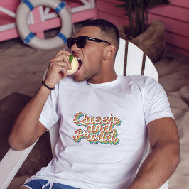 FLAGGA RETRO AESTETIK FÖR QUEER OCH PROUD RAINBOW  T SHIRT