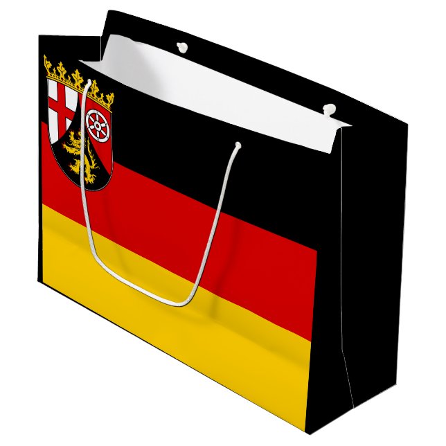 Flagga Rheinland-Pfalz Large Gift Bag (Framsidan Vinklad)