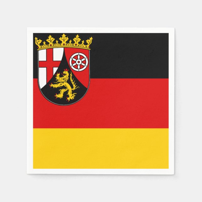 Flagga Rheinland-Pfalz Napkins Pappersservett (Framsidan)