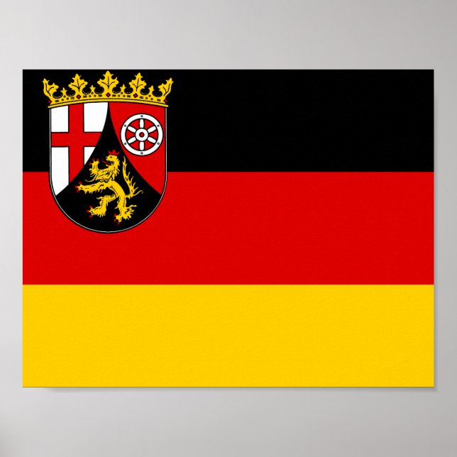 Flagga Rheinland-Pfalz Poster (Framsidan)