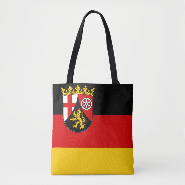 Flagga Rheinland-Pfalz Tote Bag Tygkasse (Framsida)