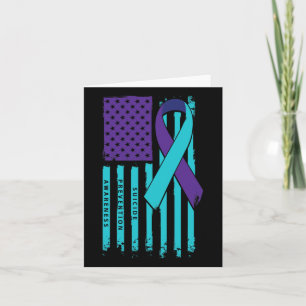 Flagga Ribbon Suicide Awareness Mental Health Kort