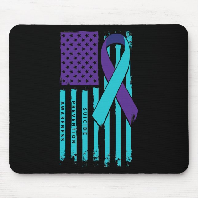 Flagga Ribbon Suicide Awareness Mental Health Musmatta (Framsidan)