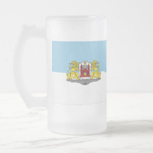 Flagga Riga, Lettland Frosted Glass Beer Mugg