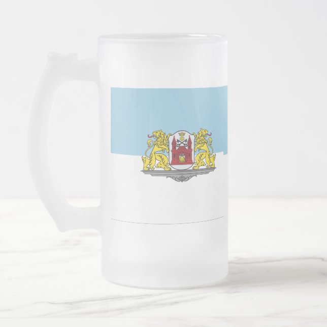 Flagga Riga, Lettland Frosted Glass Beer Mugg (Vänster)