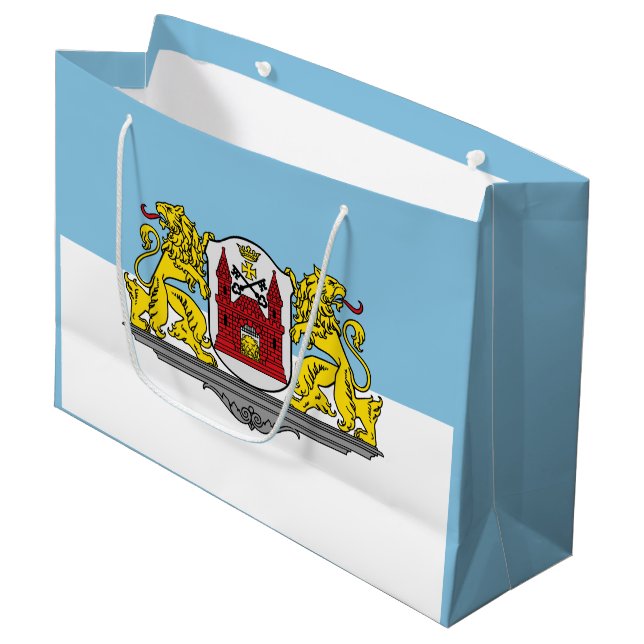 Flagga Riga, Lettland Large Gift Bag (Framsidan Vinklad)