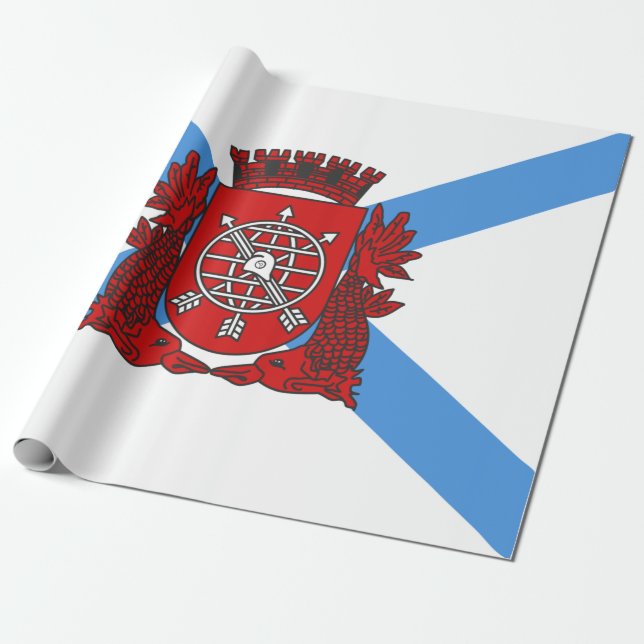 Flagga Rio de Janeiro (Brasilien) Presentpapper (Utrullad)