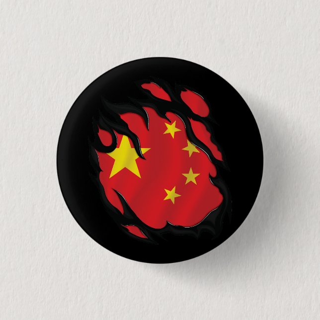 Flagga Rippad china Knapp (Framsida)