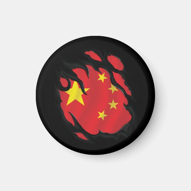 Flagga Rippad china Magnet (Framsidan)