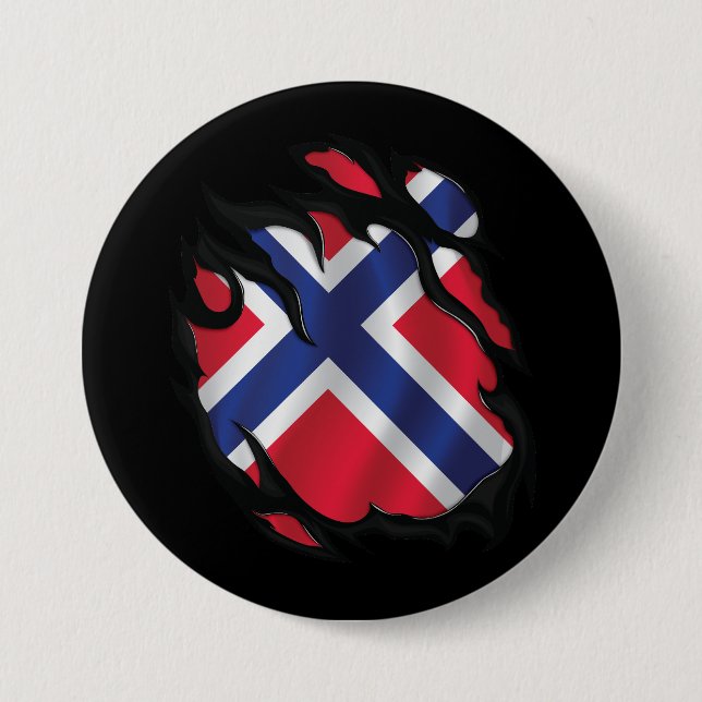 Flagga Rippad norge Knapp (Framsida)