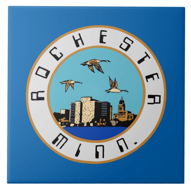 Flagga Rochester (Minnesota) Kakelplatta (Framsidan)