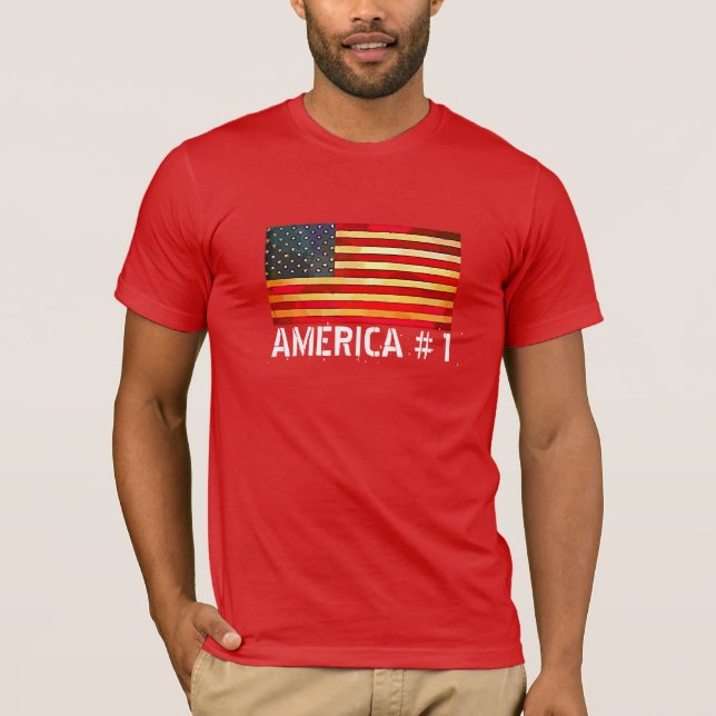 Flagga & röd dräkt t-shirt (Framsida)