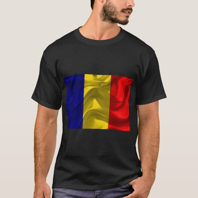 Flagga rumänien Pride Teckendesign T Shirt (Framsida)