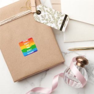 Flagga-ruta för hbt-regnbåge - Pride LGBTQ+ Fyrkantigt Klistermärke