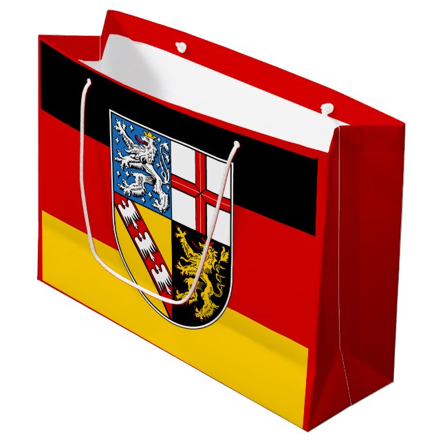 Flagga Saarlan Large Gift Bag (Framsidan Vinklad)