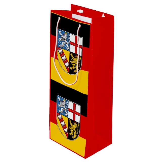 Flagga Saarlan Vin Gift Bag (Framsidan Vinklad)
