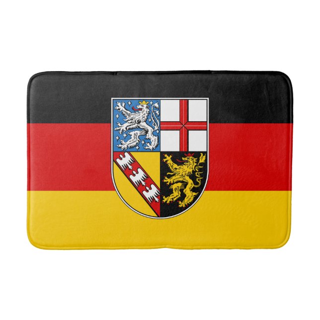 Flagga Saarland Bathroom Mat Badrumsmatta (Framsidan)