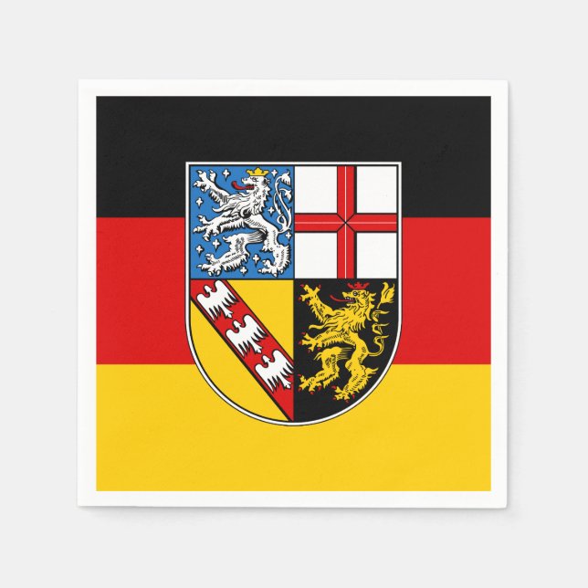 Flagga Saarland Napkins Pappersservett (Framsidan)