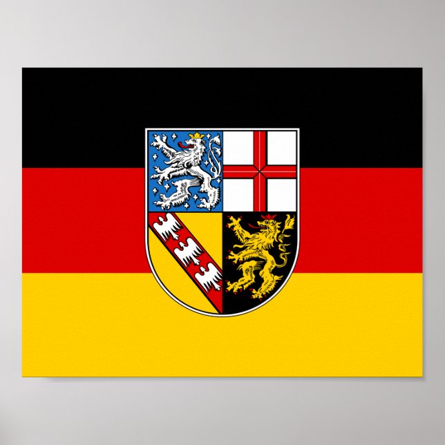 Flagga Saarland Poster (Framsidan)
