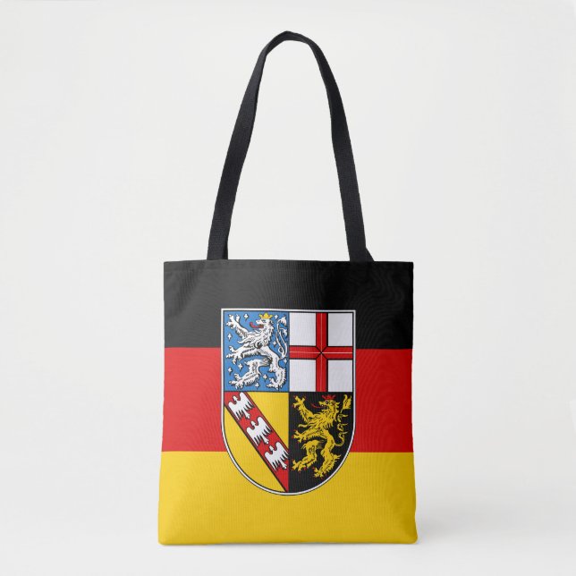Flagga Saarland Tote Bag Tygkasse (Framsida)