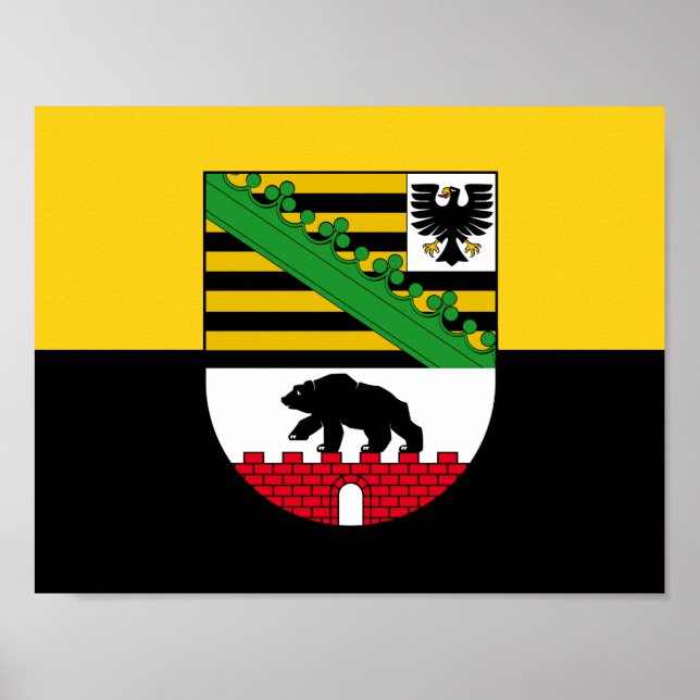 Flagga Sachsen-Anhalt-affisch Poster (Framsidan)