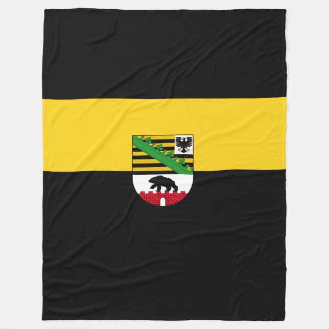 Flagga Sachsen-Anhalt Fleece Blanket (Framsidan)