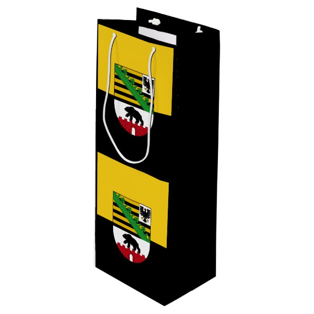 Flagga Sachsen-Anhalt Vin Gift Bag (Framsidan Vinklad)
