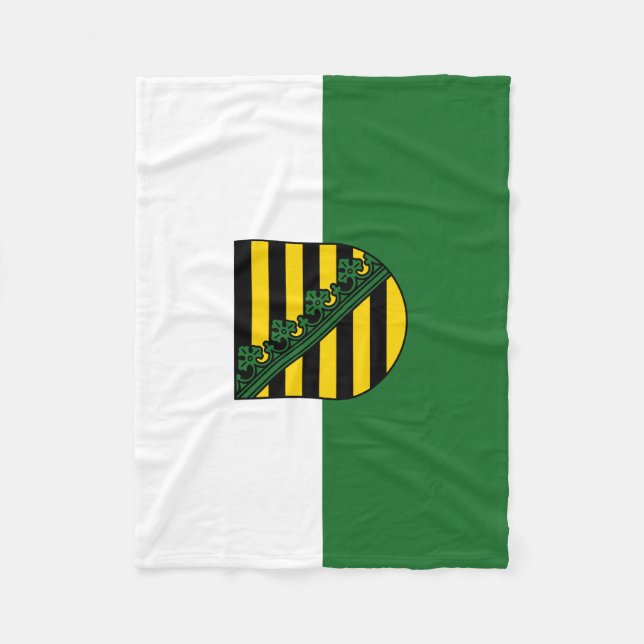 Flagga Sachsen Fleece Blanket (Framsidan)