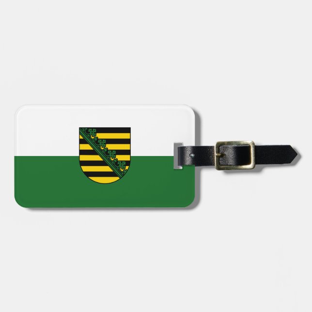Flagga Sachsen Luggage Tag Bagagebricka (Horisontell Framsida)