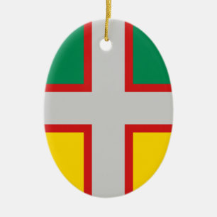 Flagga Saguenay-Lac-Saint-Jean (QUÉBEC) Julgransprydnad Keramik