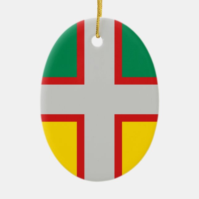 Flagga Saguenay-Lac-Saint-Jean (QUÉBEC) Julgransprydnad Keramik (Framsidan)