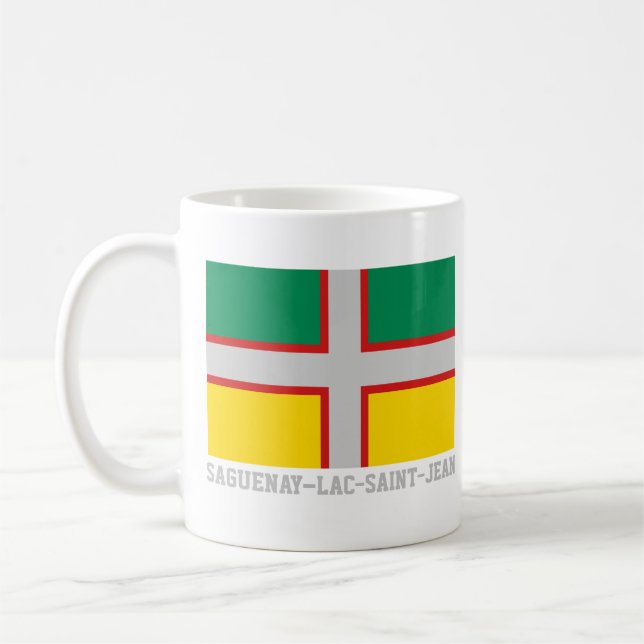 Flagga Saguenay-Lac-Saint-Jean (QUÉBEC) Kaffemugg (Vänster)