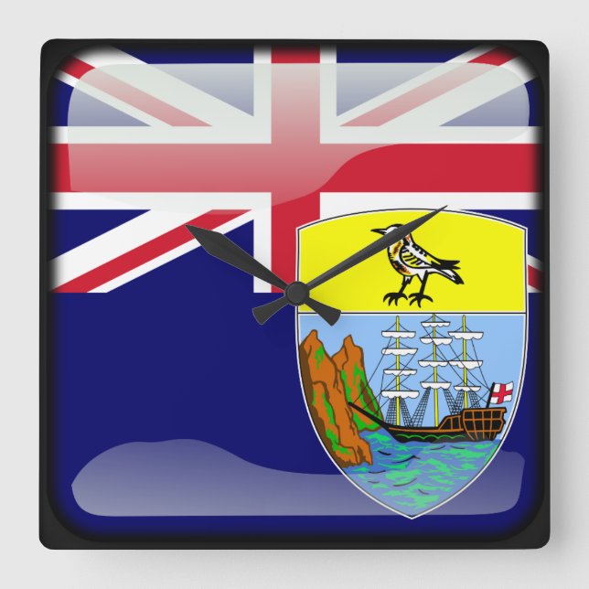 Flagga Saint Helena Fyrkantig Klocka (Framsida)