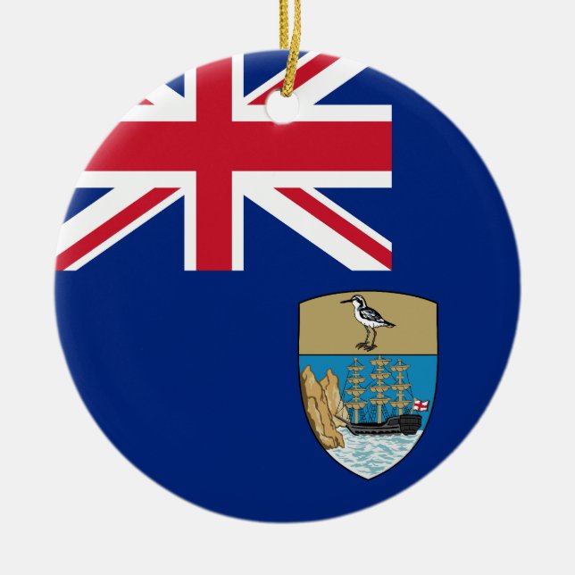 Flagga Saint Helena Julgransprydnad Keramik (Framsidan)