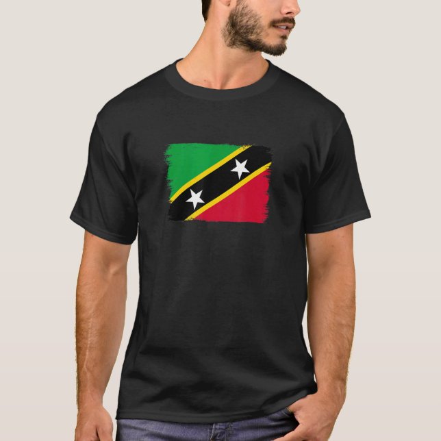 Flagga Saint Kitts och Nevis 1 T Shirt (Framsida)