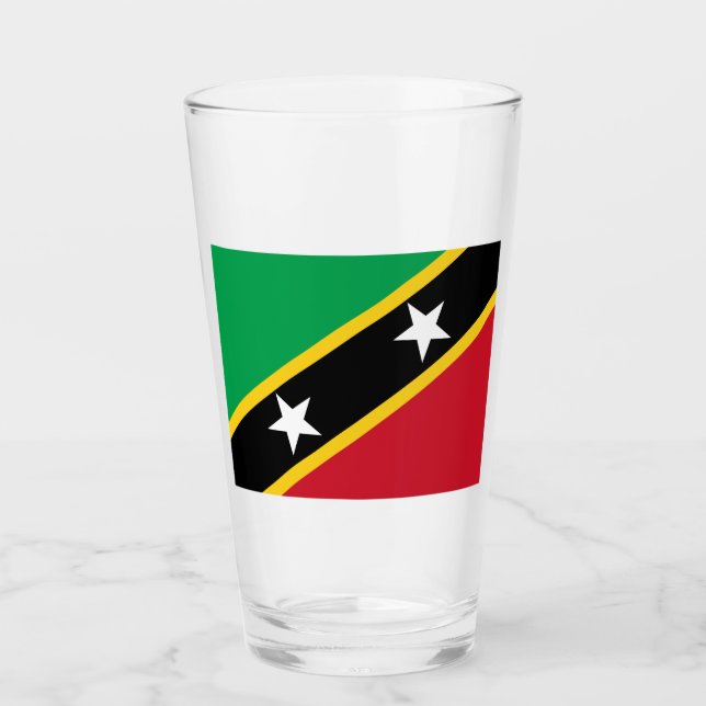 Flagga Saint Kitts och Nevis (Västindien) Glaskopp (Framsida)