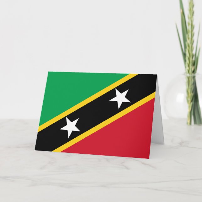 Flagga Saint Kitts och Nevis (Västindien) Kort (Framsida)