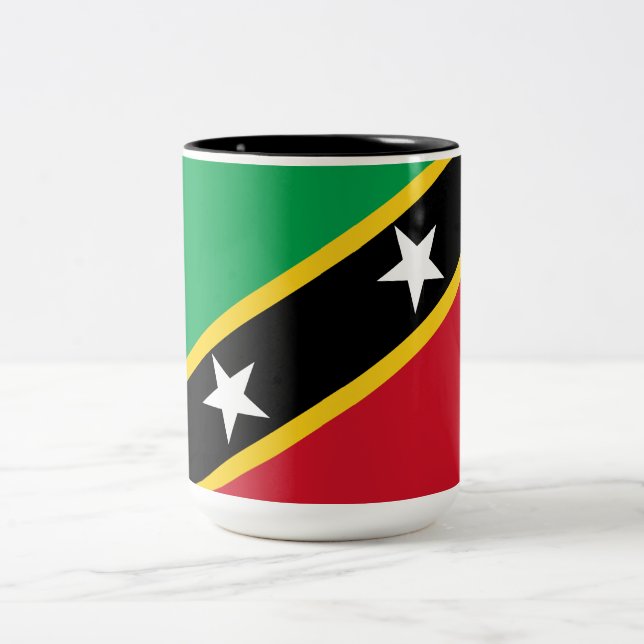 Flagga Saint Kitts och Nevis (Västindien Land) Två-Tonad Mugg (Center)