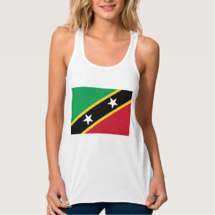 Flagga Saint Kitts och Nevis (Västindien) Linne Med Racerback