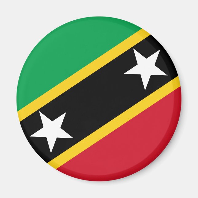 Flagga Saint Kitts och Nevis (Västindien) Magnet (Framsidan)