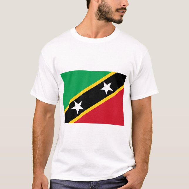 Flagga Saint Kitts och Nevis (Västindien) T Shirt (Framsida)