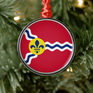 Flagga Saint Louis (Missouri City) Ceramic Ornamen Julgransprydnad Metall