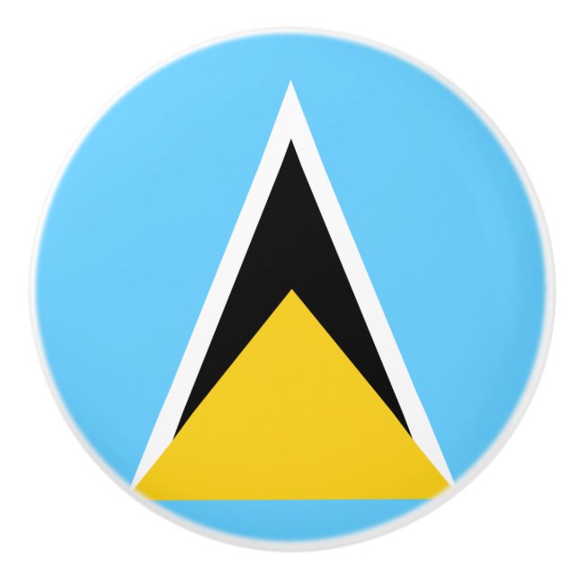 Flagga Saint Lucia Ceramic Knob Knopp (Framsidan)