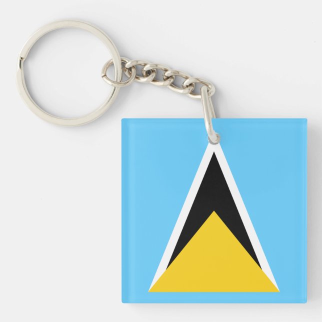 Flagga Saint Lucia Keychain (Framsidan)