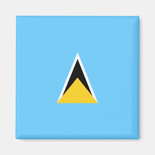 Flagga Saint Lucia (Saint Lucia) (Karibien) Magnet (Framsidan)