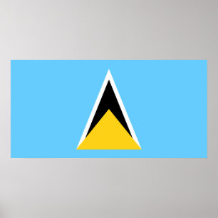 Flagga Saint Lucia (Saint Lucia) (Karibien) Poster